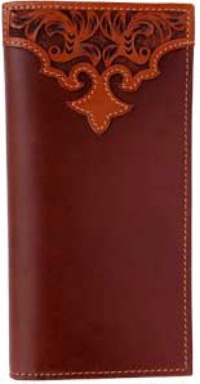 3D Belt Company W993 Chestnut Wallet with Embossed Leather Trim